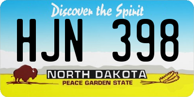 ND license plate HJN398