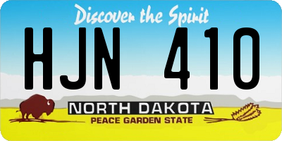 ND license plate HJN410