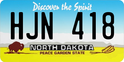 ND license plate HJN418