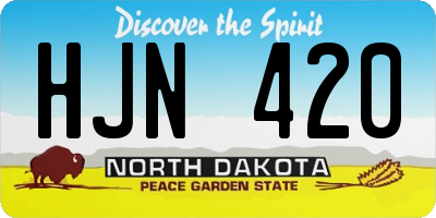 ND license plate HJN420