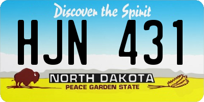 ND license plate HJN431