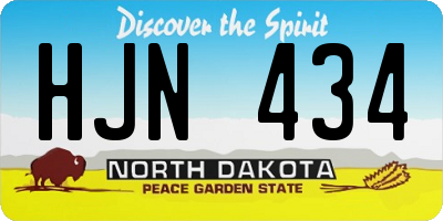 ND license plate HJN434