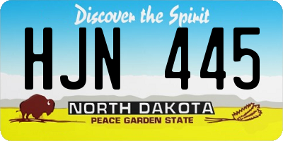 ND license plate HJN445