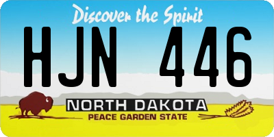 ND license plate HJN446