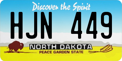 ND license plate HJN449