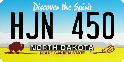 ND license plate HJN450