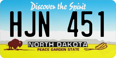 ND license plate HJN451