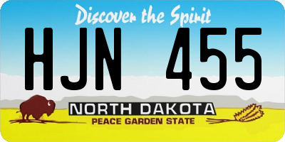 ND license plate HJN455