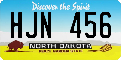 ND license plate HJN456