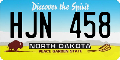 ND license plate HJN458