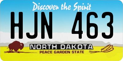 ND license plate HJN463