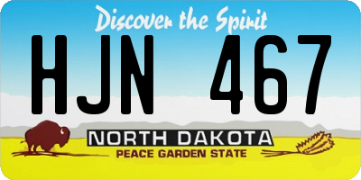 ND license plate HJN467