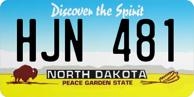 ND license plate HJN481