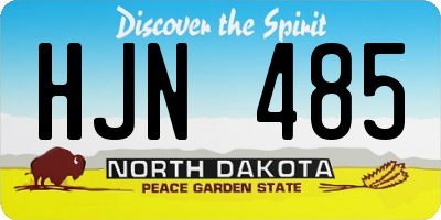 ND license plate HJN485