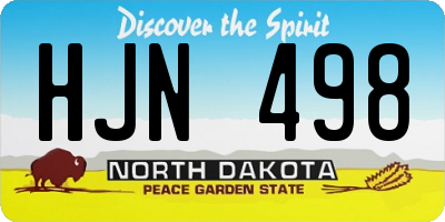 ND license plate HJN498