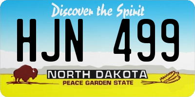 ND license plate HJN499