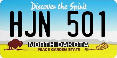 ND license plate HJN501