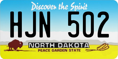ND license plate HJN502