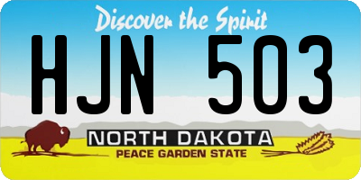 ND license plate HJN503