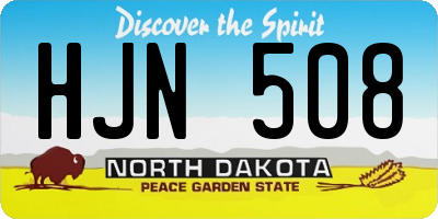 ND license plate HJN508