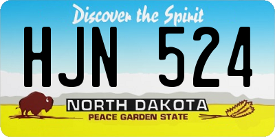 ND license plate HJN524