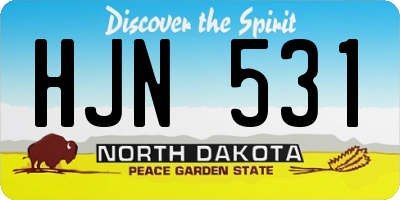 ND license plate HJN531