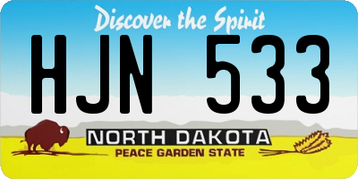ND license plate HJN533
