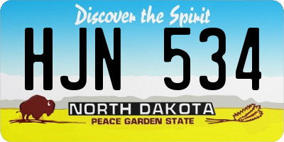 ND license plate HJN534