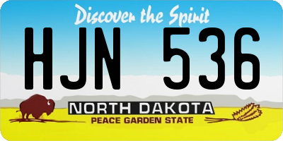 ND license plate HJN536