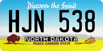 ND license plate HJN538