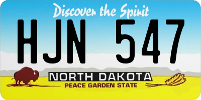 ND license plate HJN547