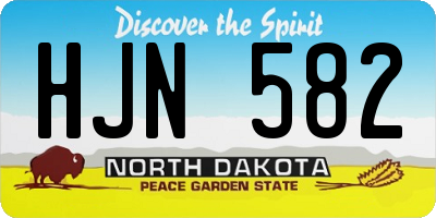 ND license plate HJN582