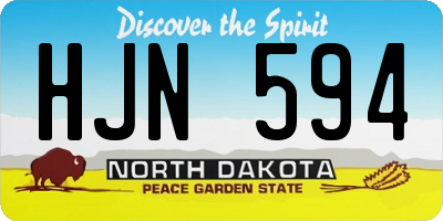ND license plate HJN594