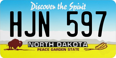 ND license plate HJN597