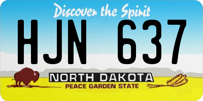 ND license plate HJN637