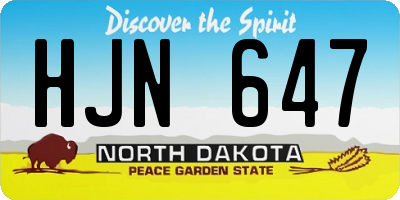 ND license plate HJN647