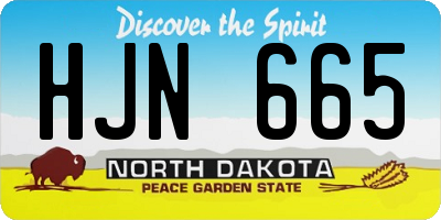 ND license plate HJN665