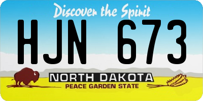 ND license plate HJN673