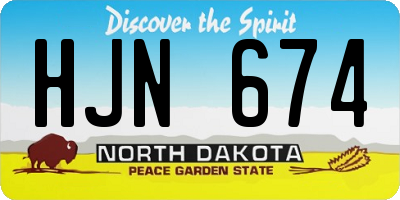 ND license plate HJN674