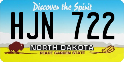 ND license plate HJN722
