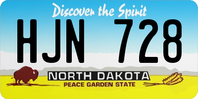 ND license plate HJN728
