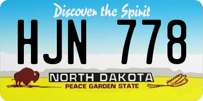 ND license plate HJN778