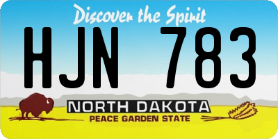 ND license plate HJN783