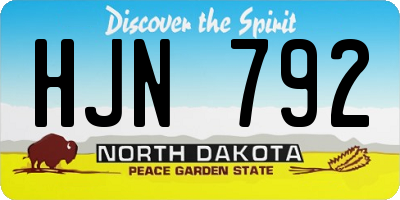 ND license plate HJN792