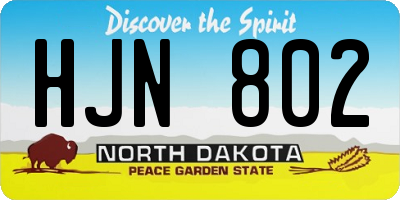 ND license plate HJN802