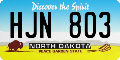 ND license plate HJN803