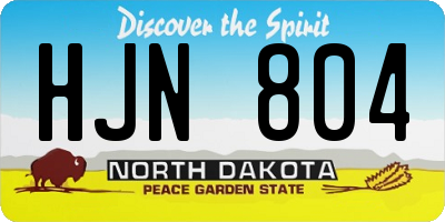 ND license plate HJN804