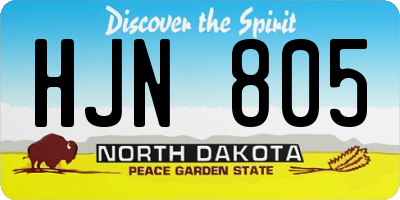 ND license plate HJN805