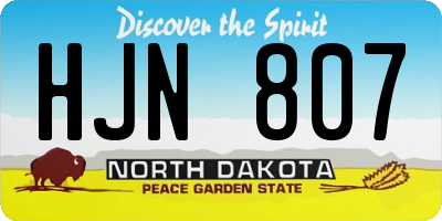 ND license plate HJN807