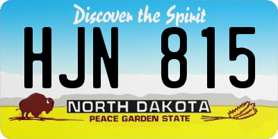 ND license plate HJN815